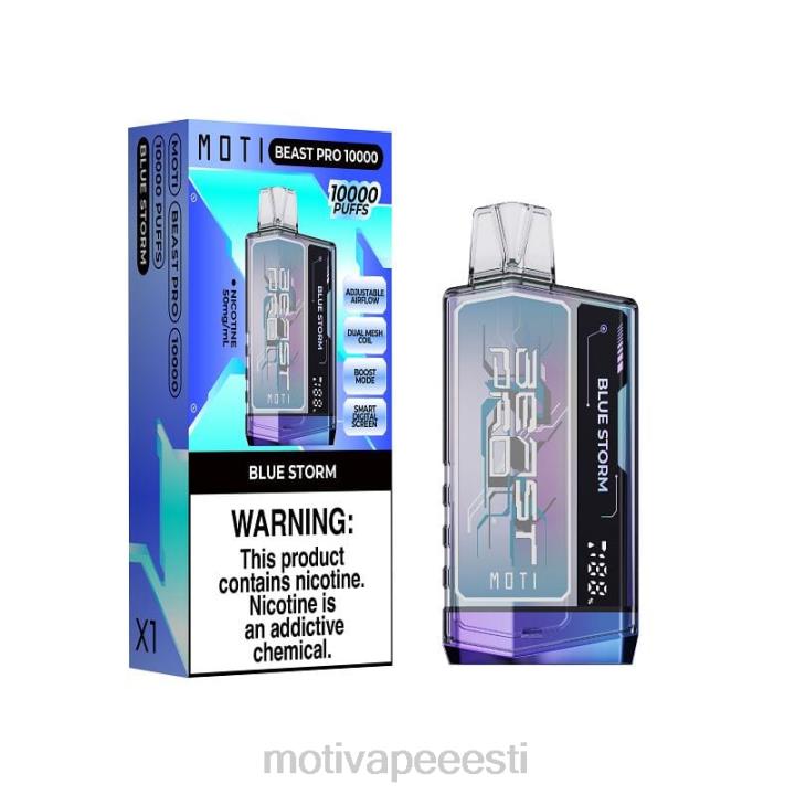 MOTI Vape Flavors Eesti - MOTI Beast Pro ühekordne veip (5%, 10000 pahvi) 4H02238 sinine torm