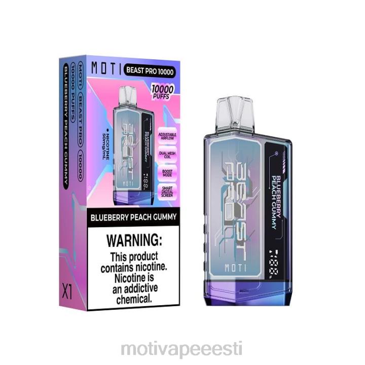 MOTI Vape Pop Eesti - MOTI Beast Pro ühekordne veip (5%, 10000 pahvi) 4H02239 mustikas virsik kummimaine