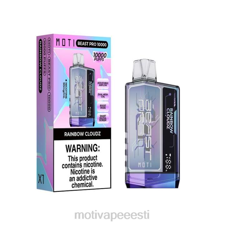MOTI Vape Pop Eesti - MOTI Beast Pro ühekordne veip (5%, 10000 pahvi) 4H02249 vikerkaarepilv