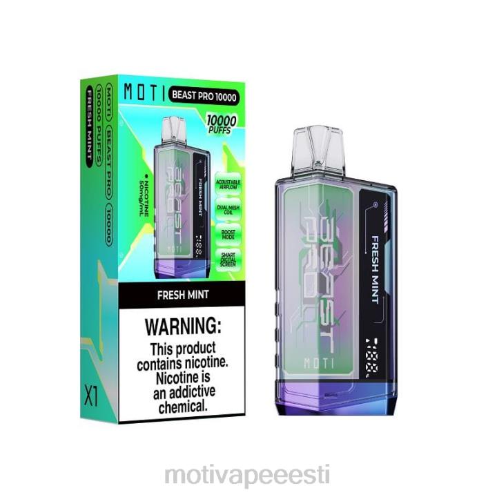 MOTI Vape Price - MOTI Beast Pro ühekordne veip (5%, 10000 pahvi) 4H02244 värske piparmünt
