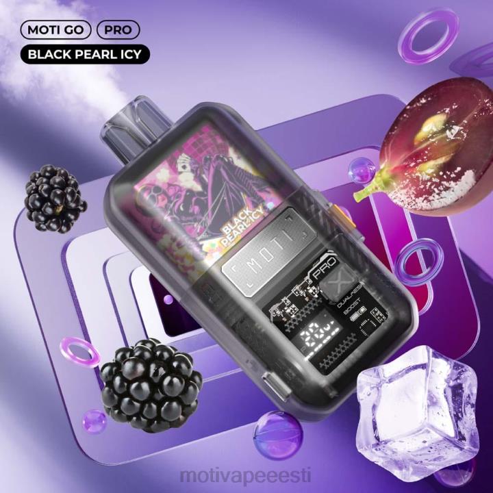 MOTI Vape Tallinn - MOTI Go Pro ühekordne vape (5%, 12000 pahvi) 4H02212 must pärl jäine