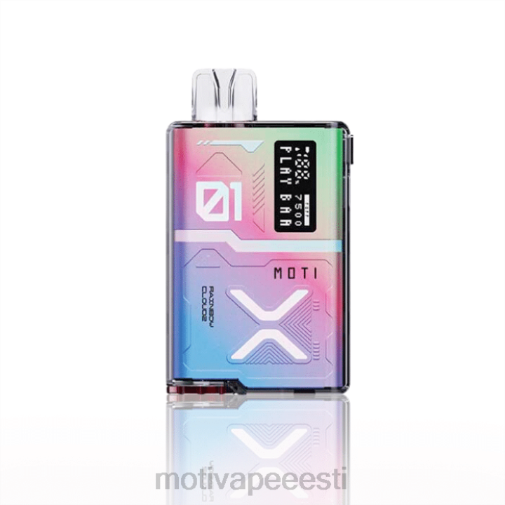 MOTI Vape Review - MOTI Play Bar 7500 ühekordset veipi (5%, 7500 tõmmet) 4H02257 vikerkaarepilv