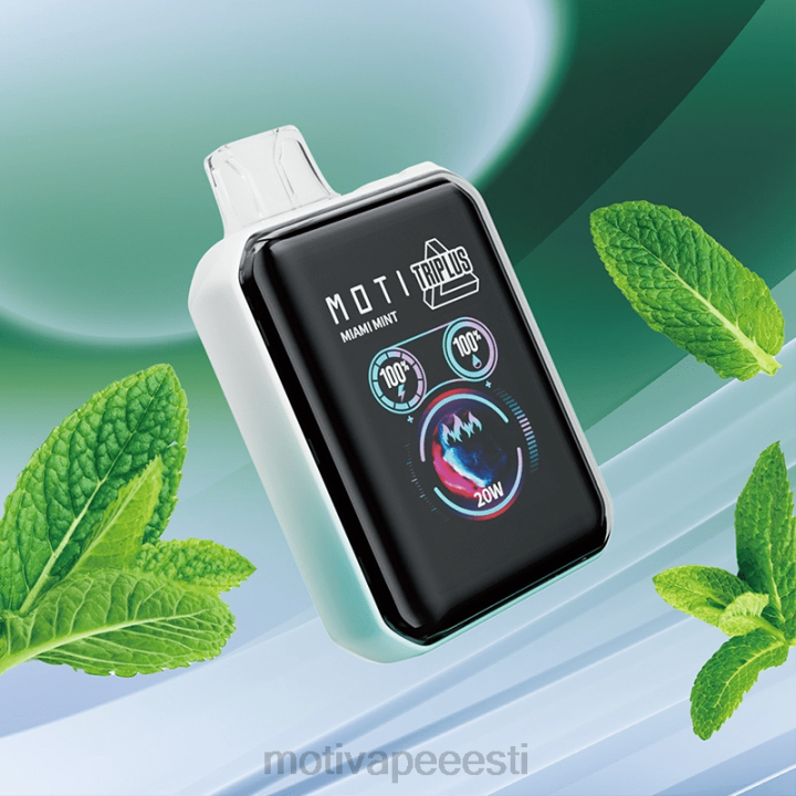 MOTI Vape Disposable Eesti - MOTI Triplus 20k ühekordselt kasutatav vape (5%, 20000 pahvi) 4H0225 miami piparmünt