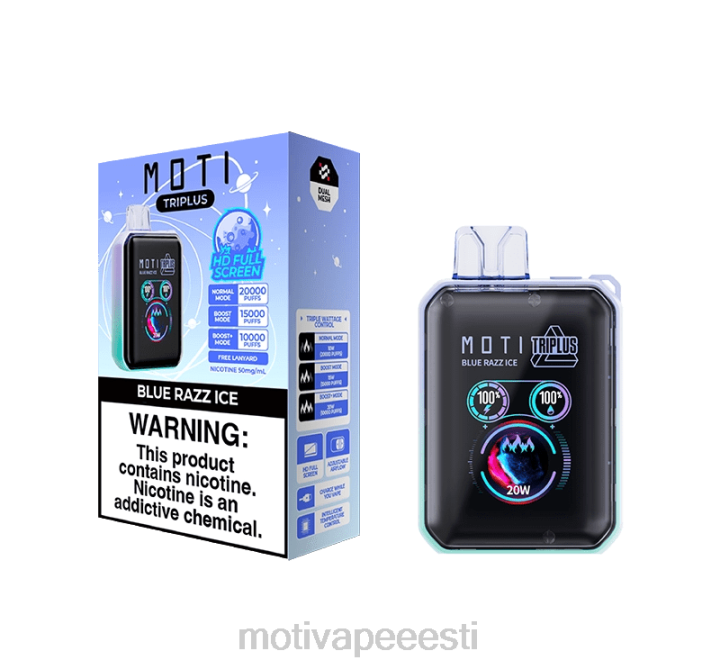 MOTI Vape Disposable Eesti - MOTI Triplus 20k ühekordselt kasutatav vape (5%, 20000 pahvi) 4H0225 miami piparmünt