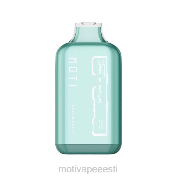 MOTI Vape Tallinn - MOTI Ultra ühekordne vape (5%, 6000 pahvi) 4H02232 roheline õun pirn