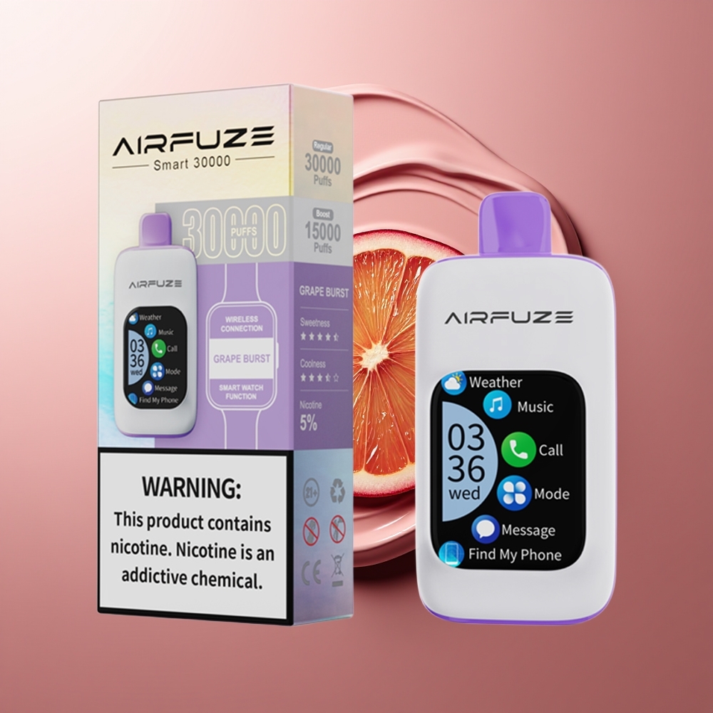 AirFuze Smart 30000 Põhku Ühekordselt Kasutatav Vape Viinamarja Plahvatus 900mAh Type-C
