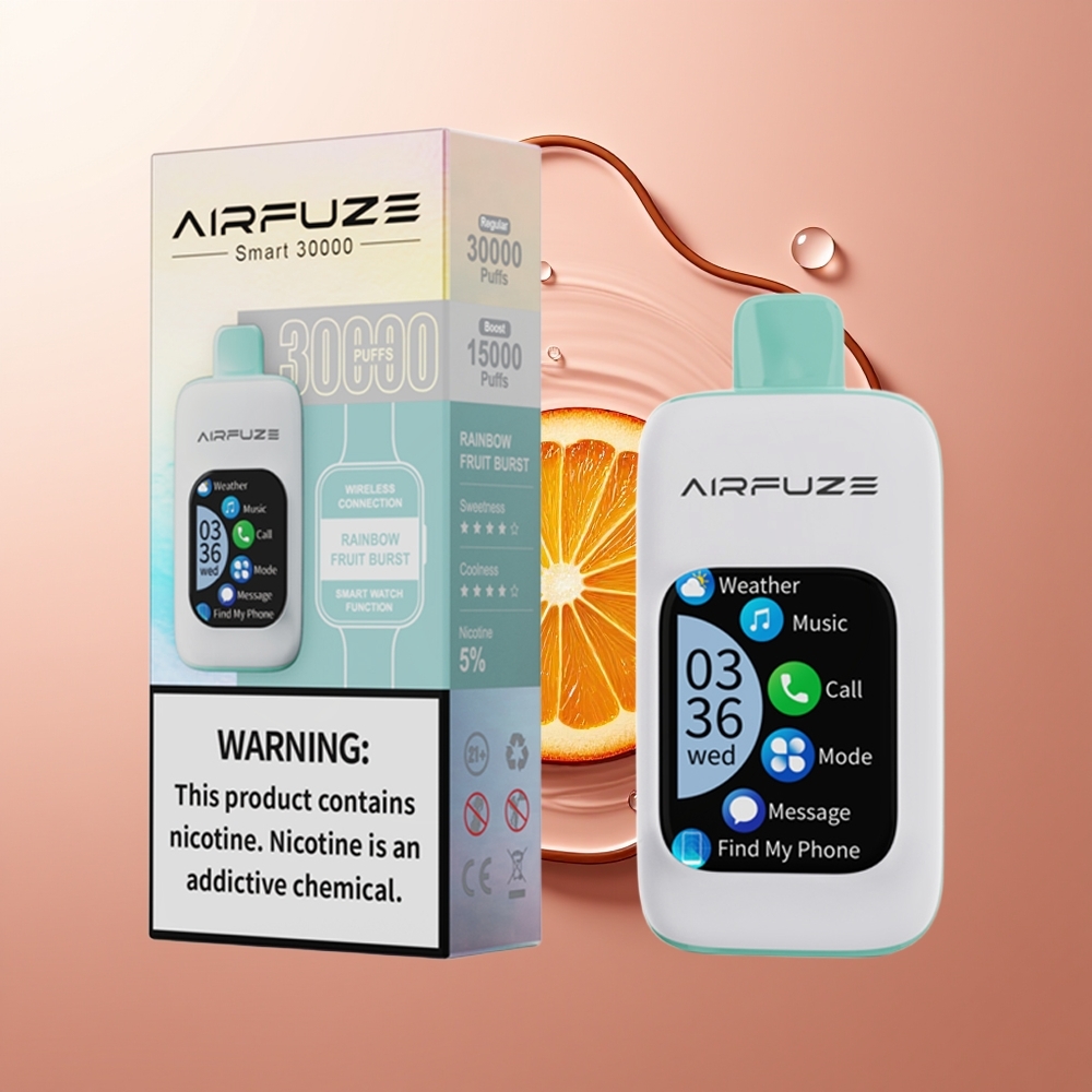 AirFuze Smart 30000 Puhangud Ühekordselt Kasutatav Vape Vikerkaare Puuviljaplahvatus 5% Nikotiini 900mAh