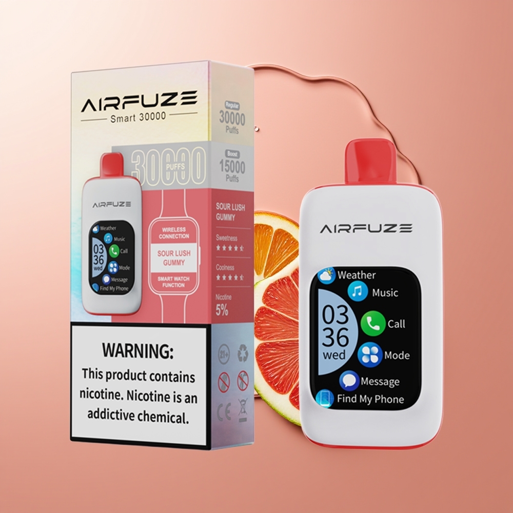 AirFuze Smart 30000 Puhangut Kääritud Hapukomm 5% Nikotiini Type-C