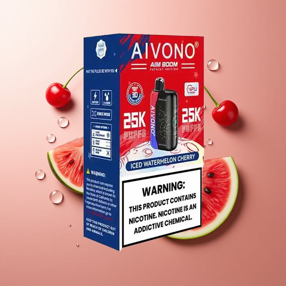 Aivono Aim Boom 25000 Puffs 28ml Jäämeloun Kirsike