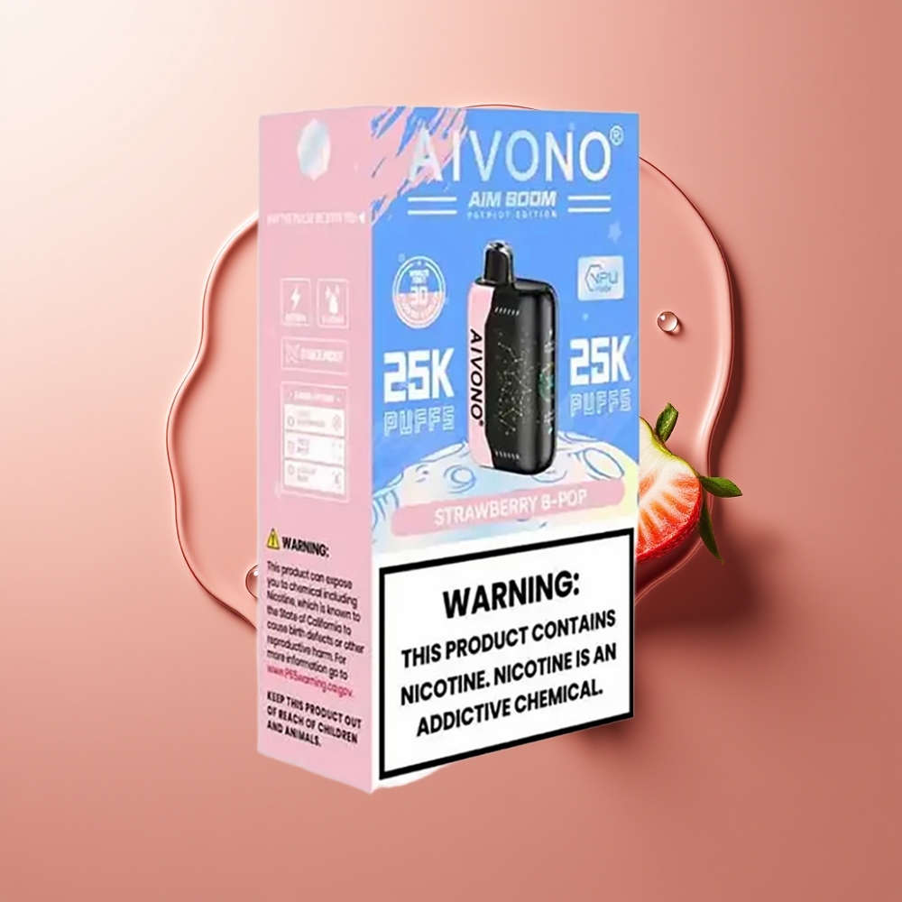 Aivono Aim Boom 25000 Puffs Maasik B Pop Tüüp-C Laadimine