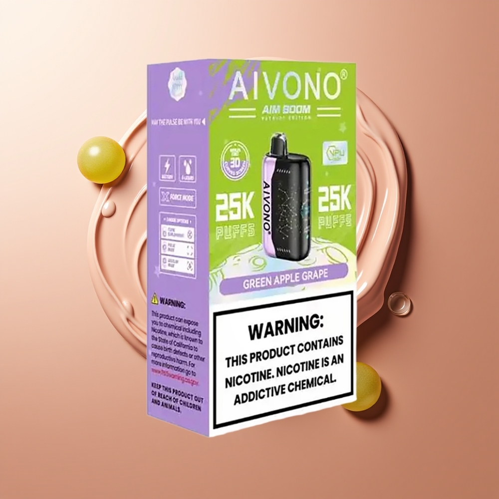 Aivono Aim Boom 25000 Puffs Roheline Õun Viinamari 650mAh