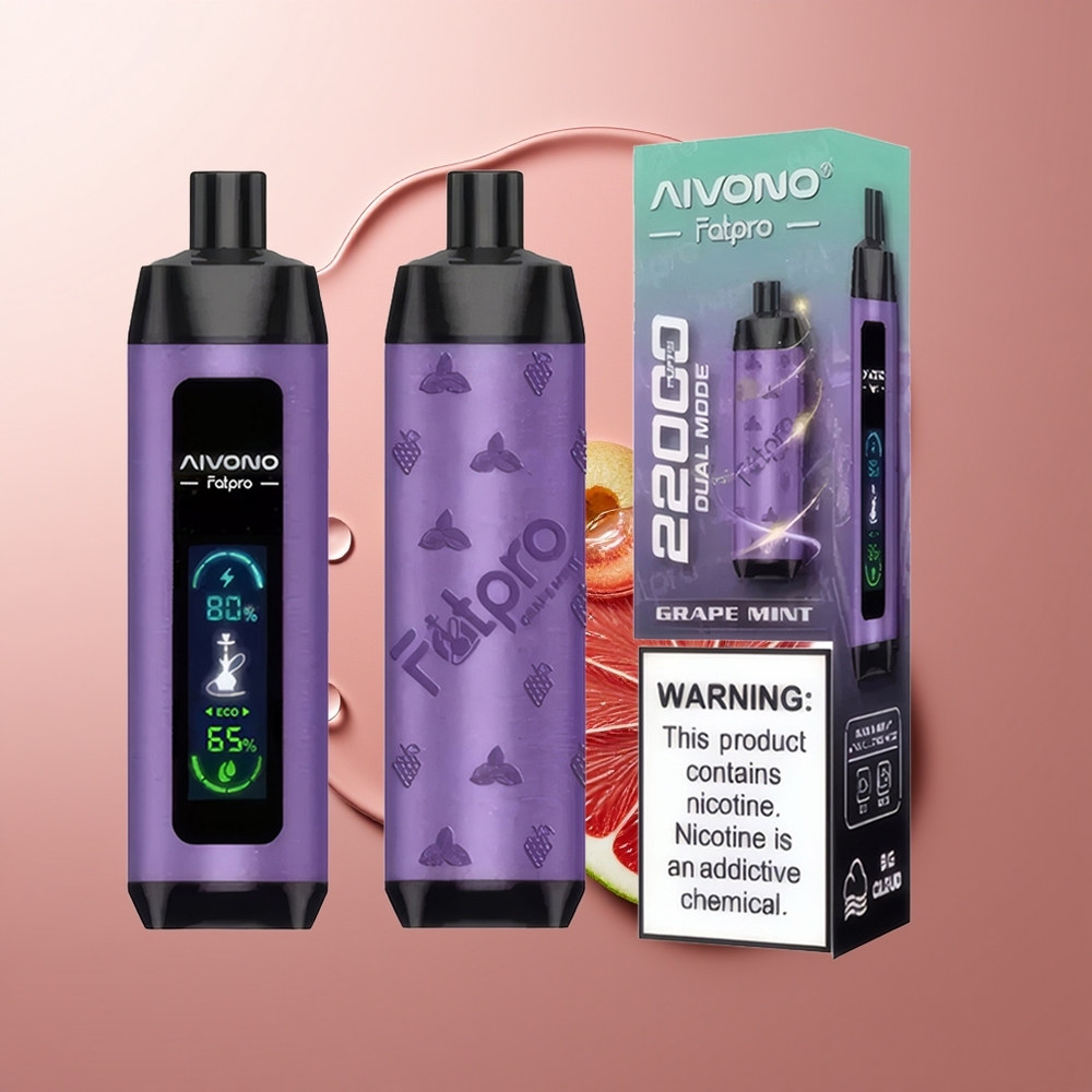Aivono Aim Fatpro 22000 Puffs Viinamäe-Mündi Laaditav 28ml