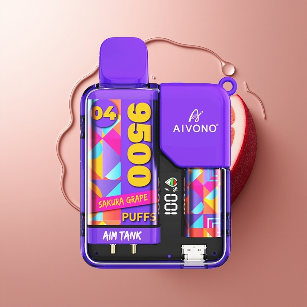 Aivono Aim-Tank 9500 Puffide Sakura Viinamarja 18ml E-vedelikuga LCD-kuvariga