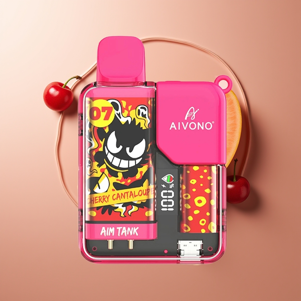 Aivono Aim-Tank 9500 Puffs Kirsi Kantalup Väli + 18ml E-vedelik