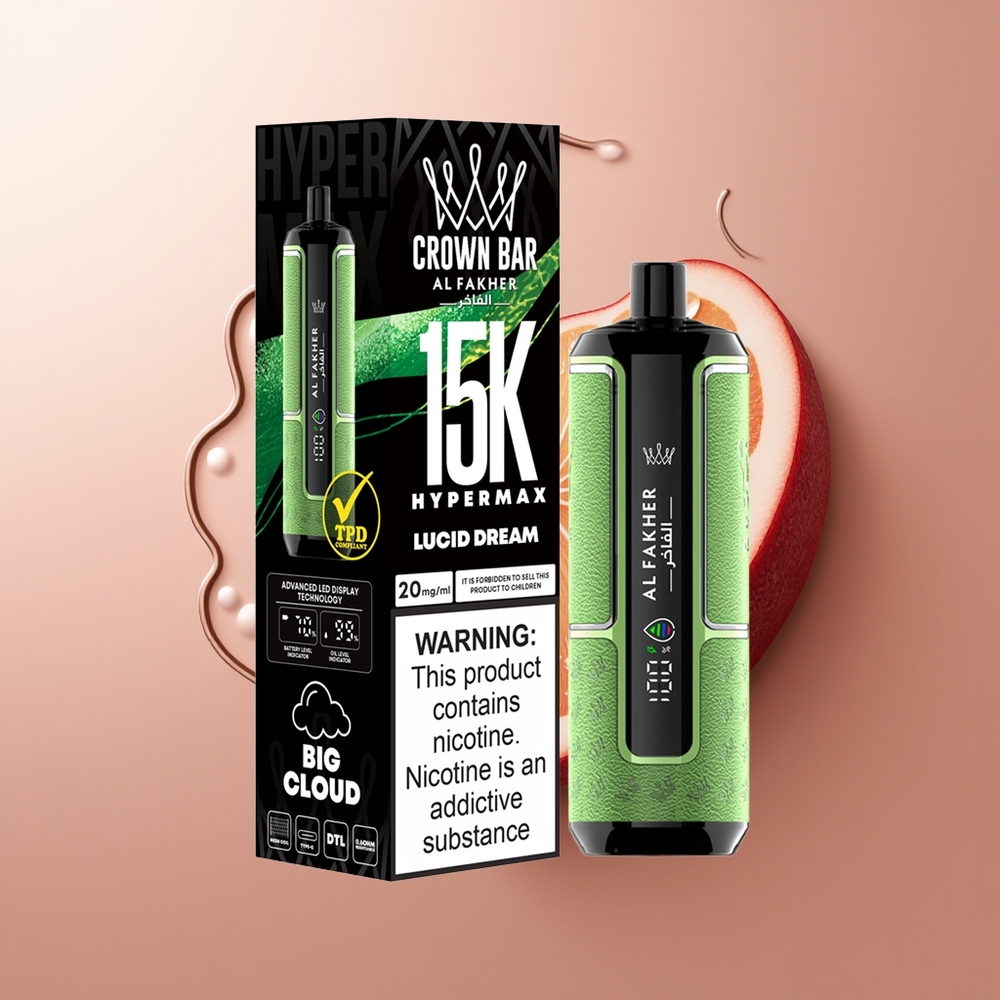 Al Fakher Crown Bar 15K Unematu Vape Komplekt Läbipaistev Unistus