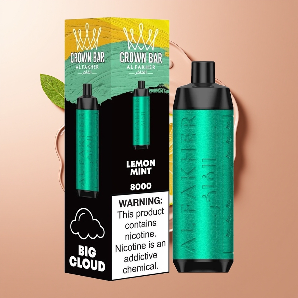 Al Fakher Crown Bar 8000 Sidrunipiparmünt 18ml 8000 Tiksu