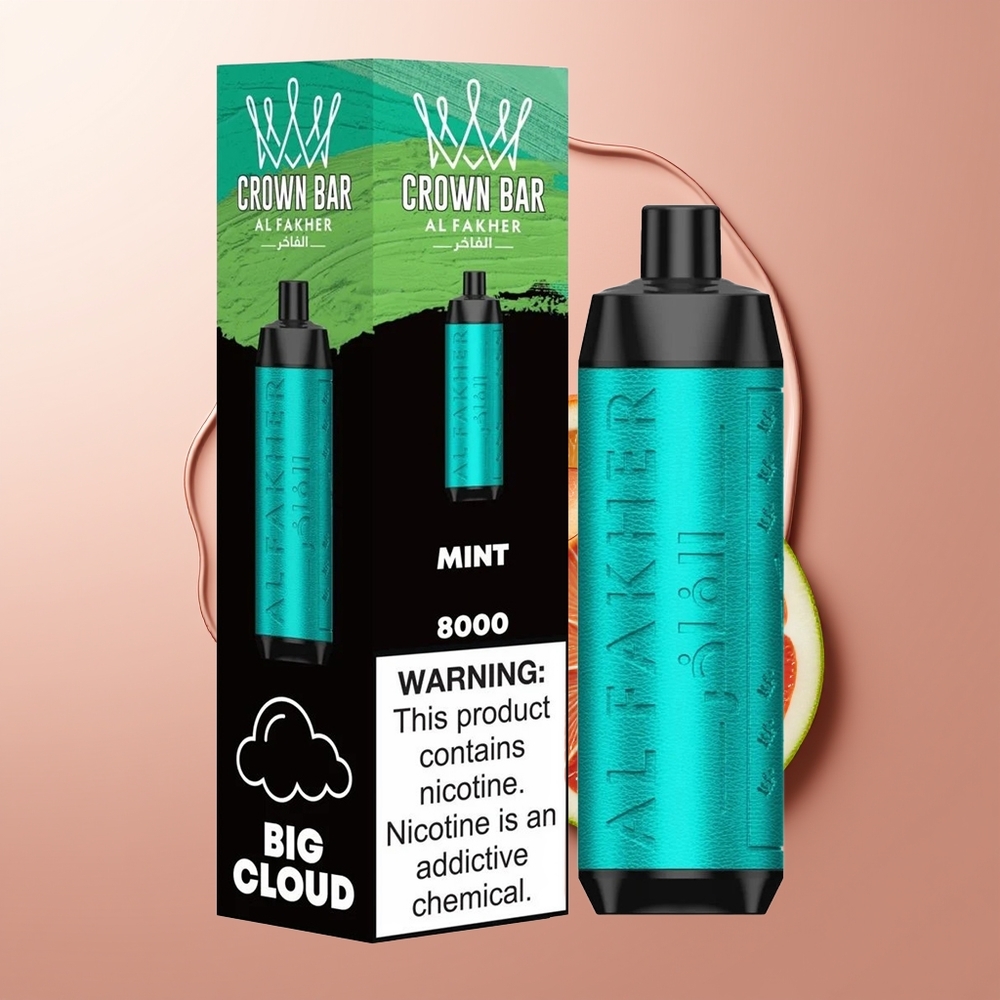 Al Fakher Crown Bar 8000 Suitsüdamik Mint USB-C