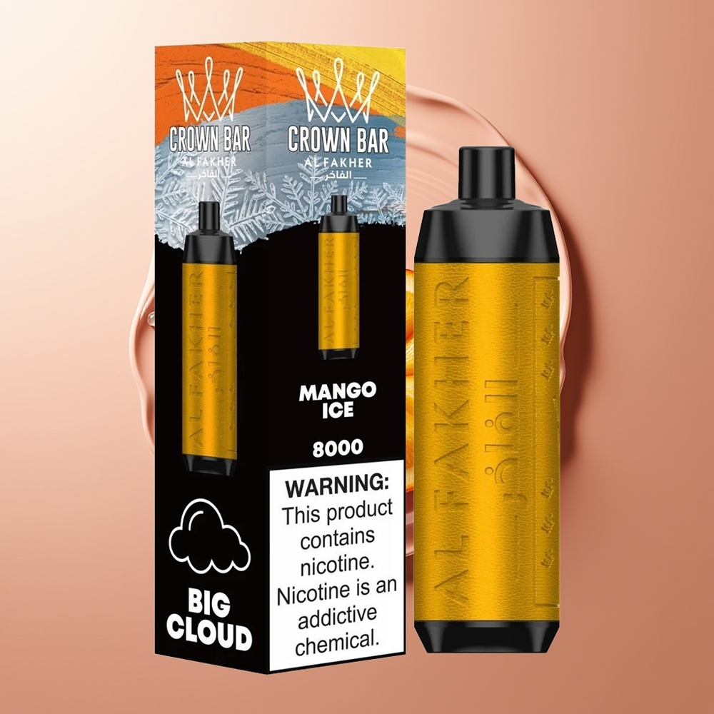 Al Fakher Crown Bar 8000 Suitsu Mango Jää 18ml USB-C