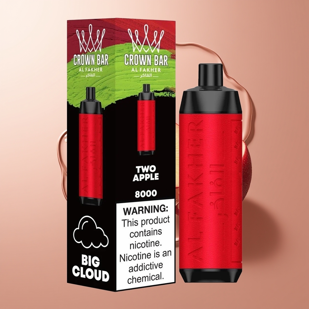 Al Fakher Crown Bar 8000 Suitsulik Kaks Õuna 18ml USB-C