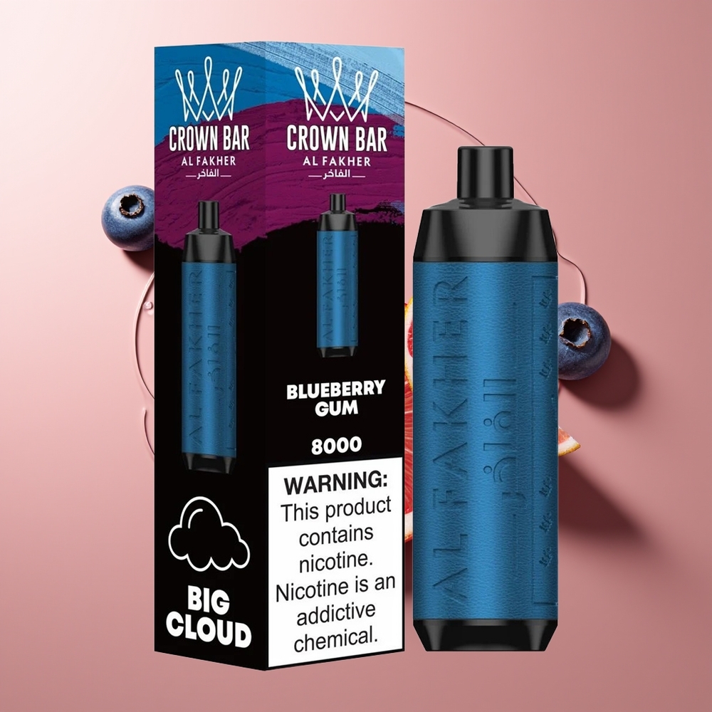 Al Fakher Crown Bar 8000 Suitsupüst Mustikas Kummi 600mah 18ml