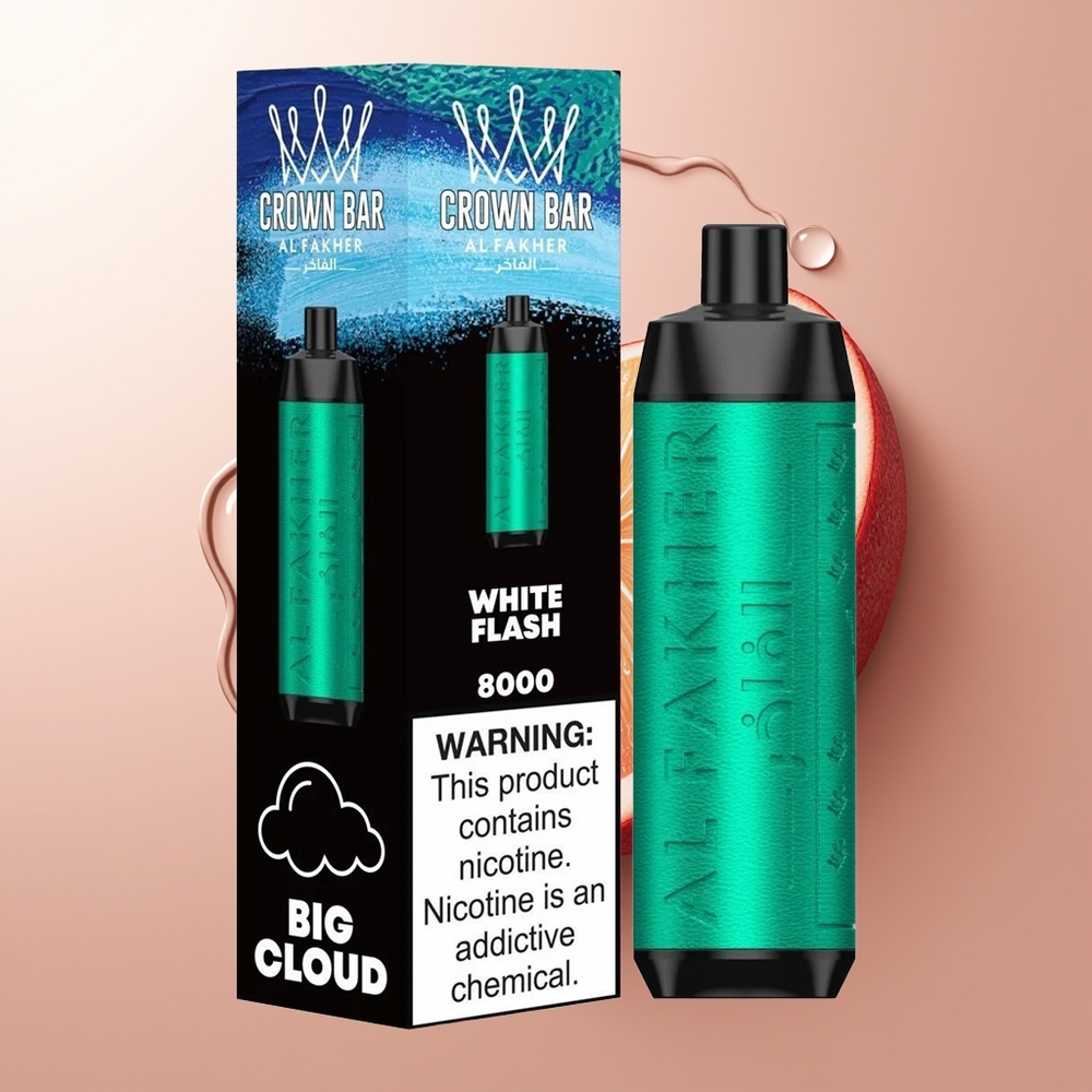 Al Fakher Crown Bar 8000 Valge Välk 18ml 8000 Tiksu