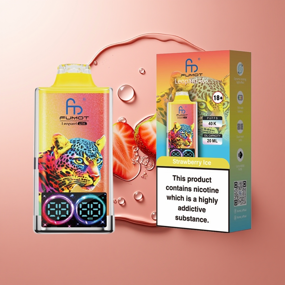 Fumot Leopard 40K Suud 2% Nikotiini Maasika-Jää Tüüp-C Laadimine