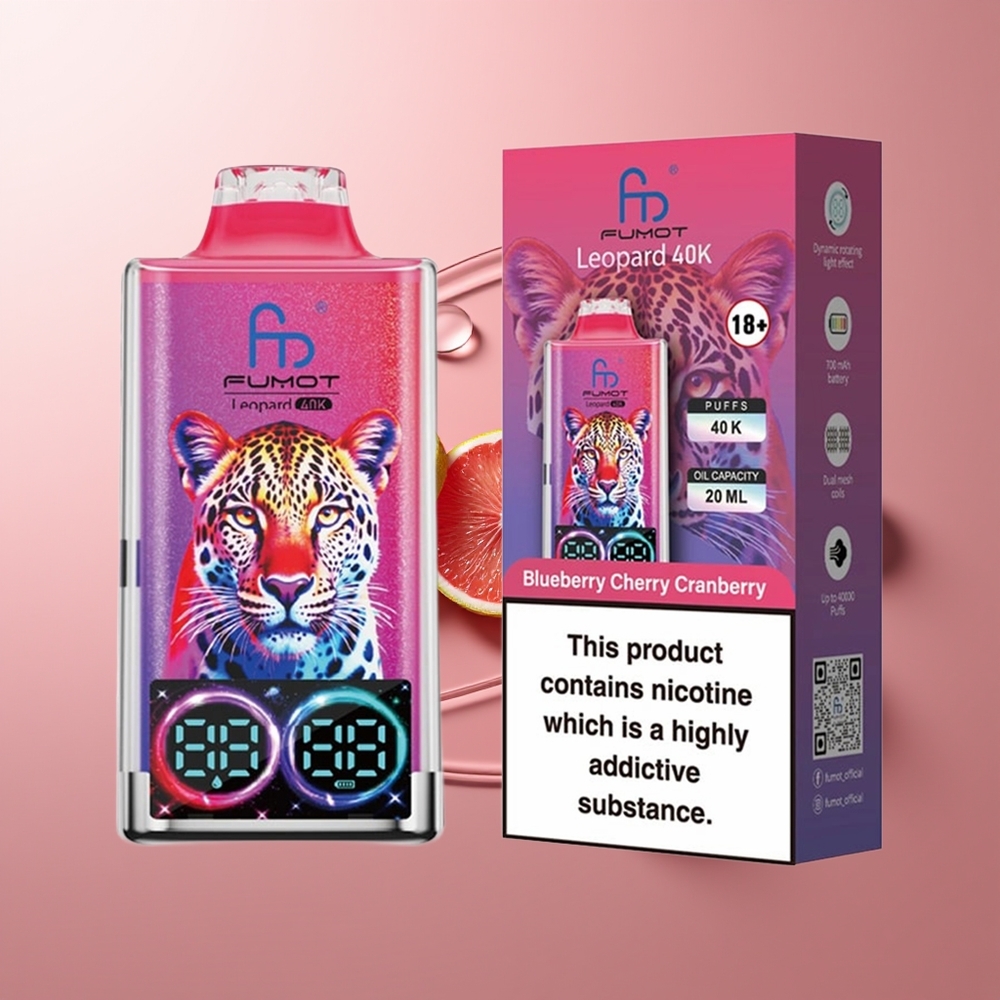 Fumot Leopard 40K Suud Mustikas Kirss 5% Nikotiin Dual Mesh