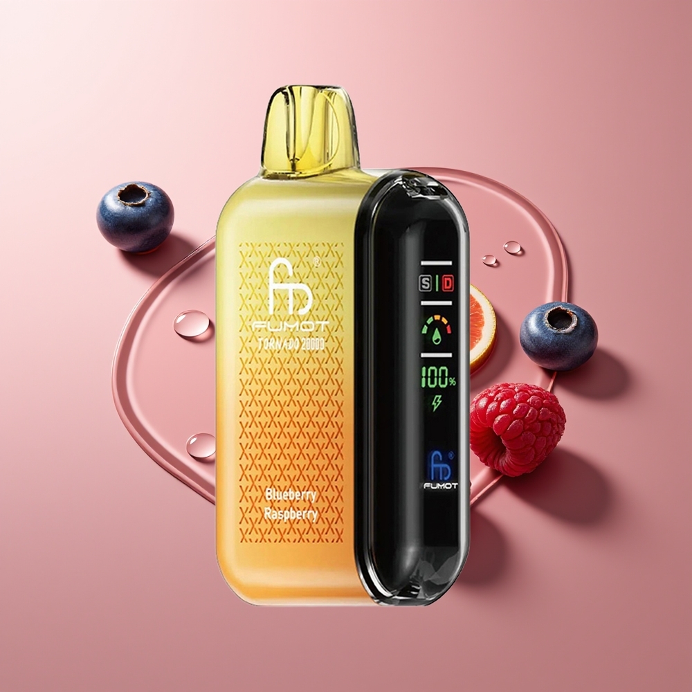 Fumot Tornado 20000 Puhangud Mustikas Vaarikas Dual Mesh Coil Smart Display