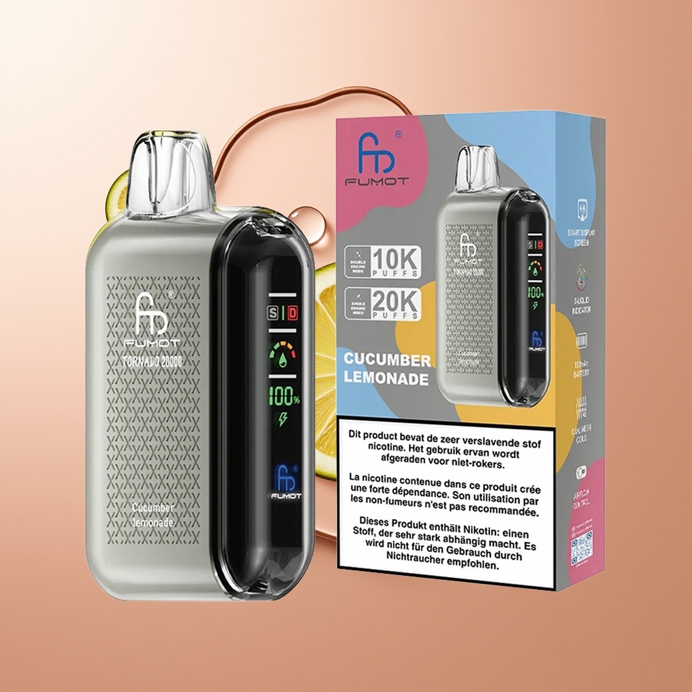 Fumot Tornado 20000 Puhangut Kurk Limonaad Dual Mesh Coil Smart Display