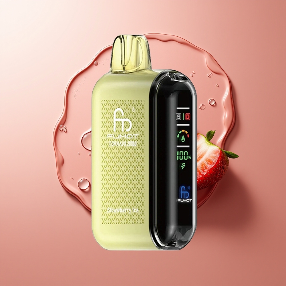 Fumot Tornado 20000 Puhangut Maasikajää 20ml Kahekordse Võrguga