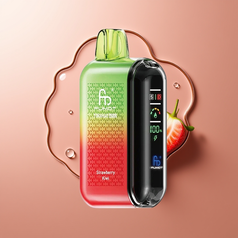 Fumot Tornado 20000 Puhangut Maasikas-Kiivi Dual Mesh Coil Smart Display