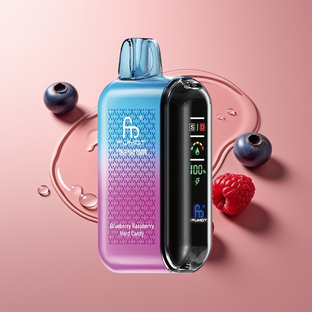 Fumot Tornado 20000 Puhangut Mustikas Vaarik Kõva Kommid 20ml Kahe Võrgustikuga Mootor