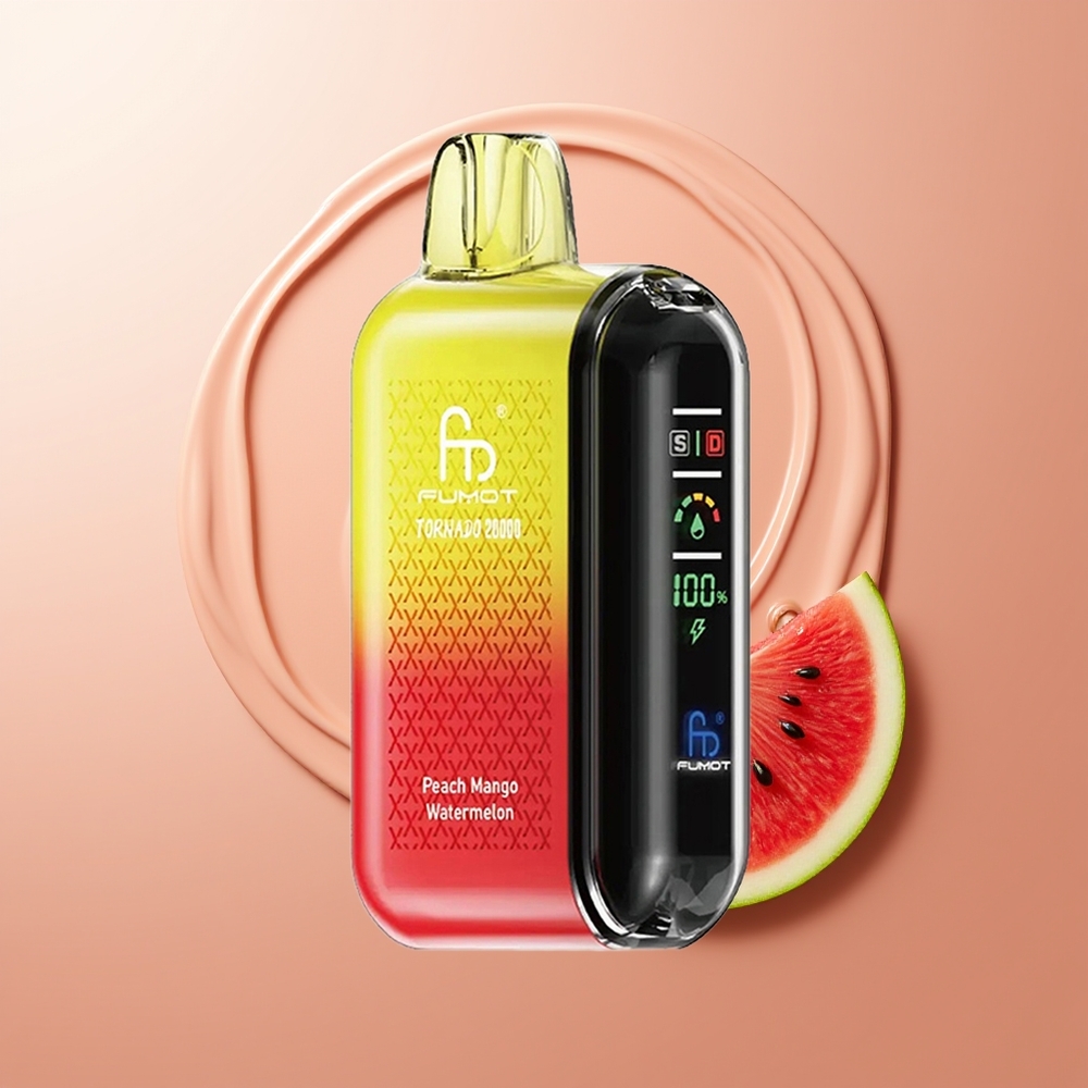 Fumot Tornado 20000 Puhangut Peach Mango-Arbuus 20ml Kaheastmeline Mähis