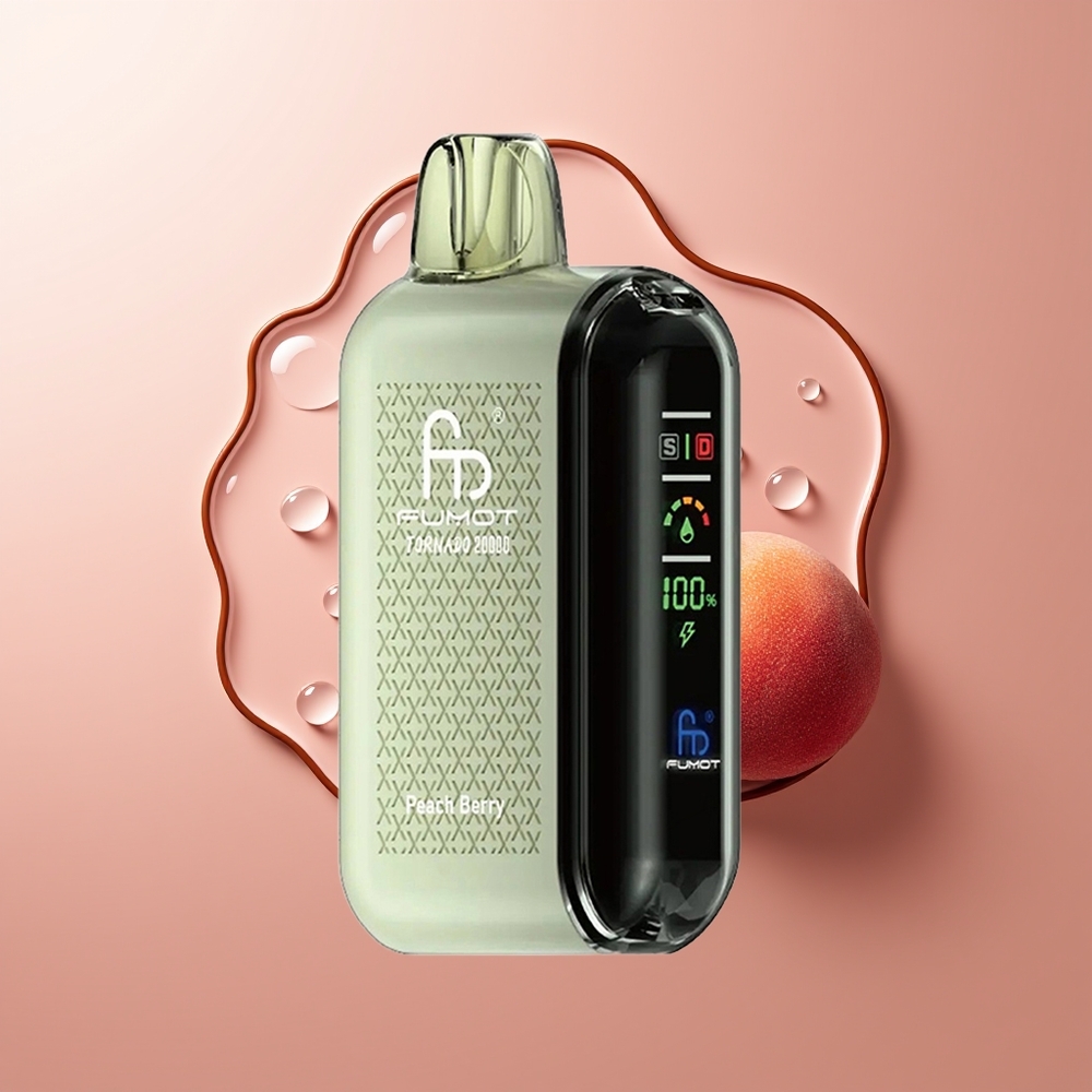 Fumot Tornado 20000 Puhangut Peach-Marja Dual Mesh Coil Smart Display