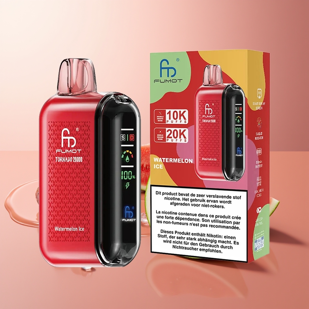 Fumot Tornado 20000 Puhangut Vesimelonijää 20ml Kahe Võrguga Mootor