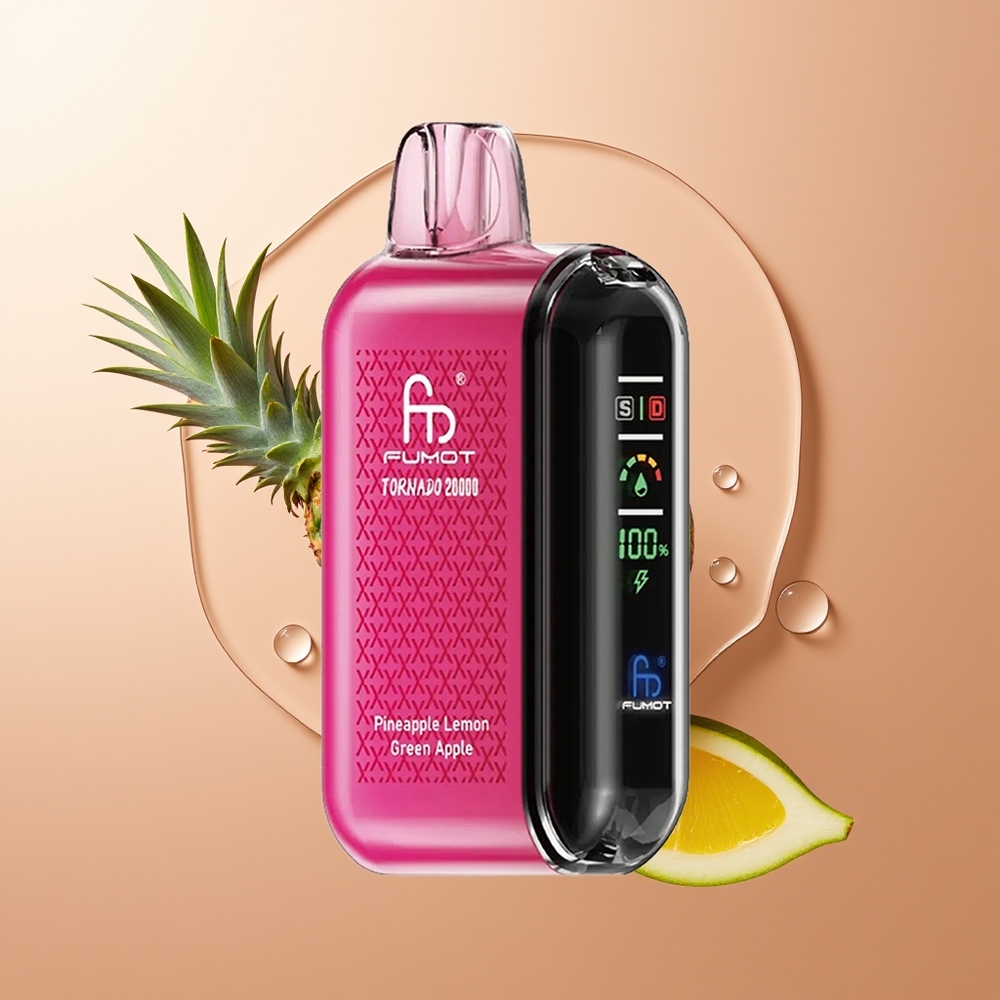 Fumot Tornado 20000 Puhut Ananass Sidrun Roheline Õun Dual Mesh Coil Smart Display