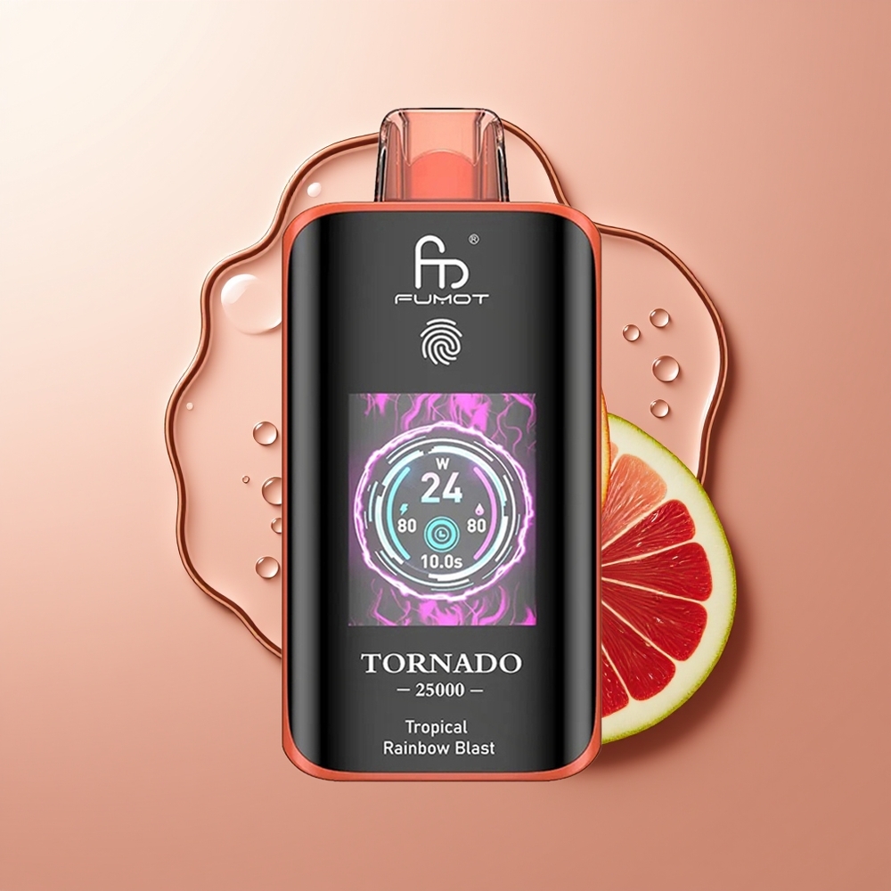 Fumot Tornado 25000 Puhang Troopiline Vikerkaare Plahvatus + HD Ekraan + 700mAh Akuga