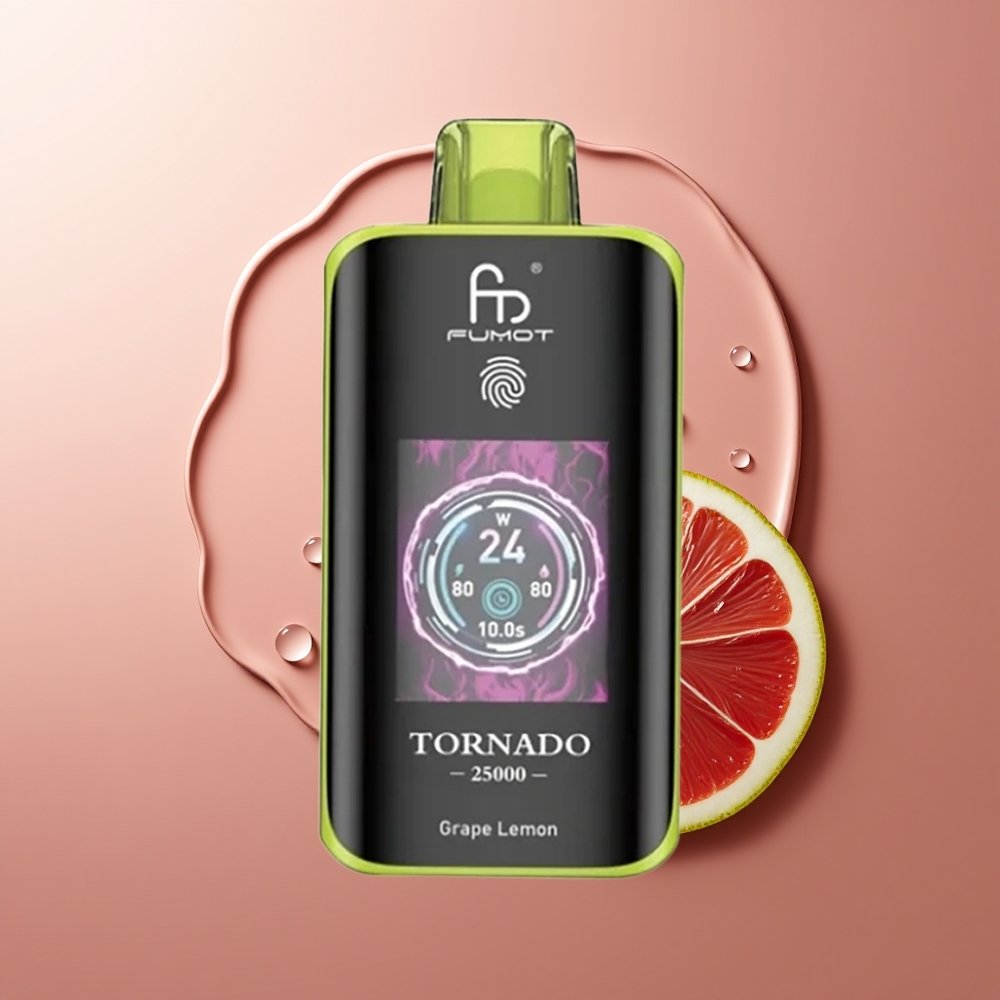 Fumot Tornado 25000 Puhangut HD Ekraaniga 700mAh Viinamarja Sidrun