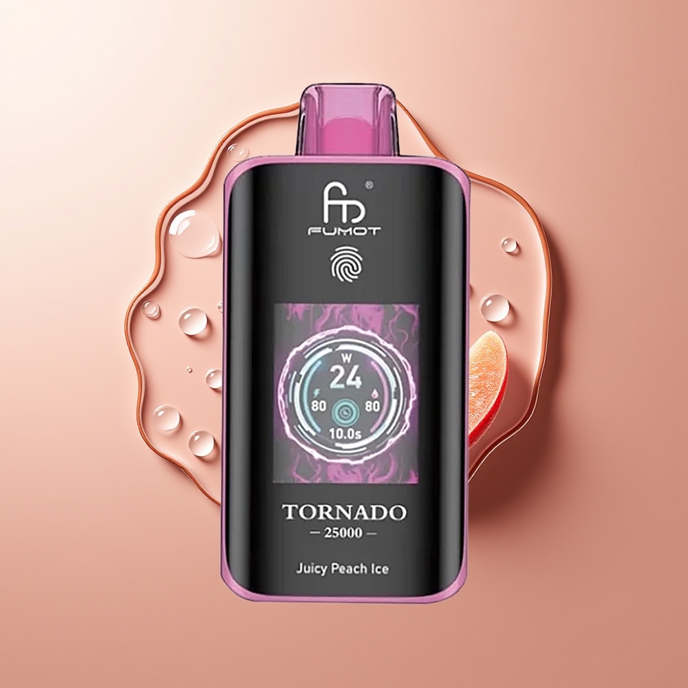 Fumot Tornado 25000 Puhangut Maitseeline Virsik-Jää 700mAh Laadimisega