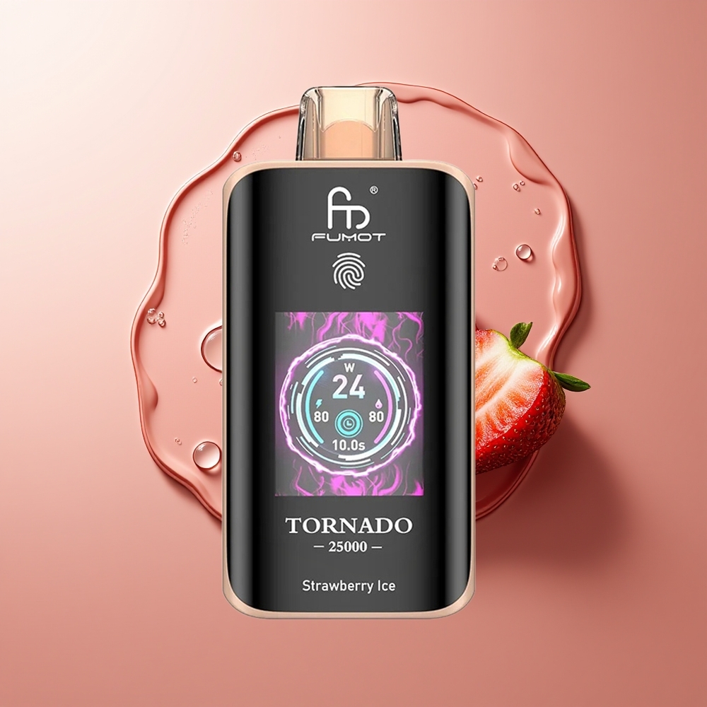 Fumot Tornado 25000 Puhu Maasikajää + HD Ekraan & 700mAh