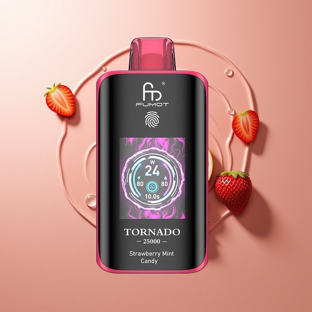 Fumot Tornado 25000 Puhu Maasikamündi Komm 700mAh Type-C