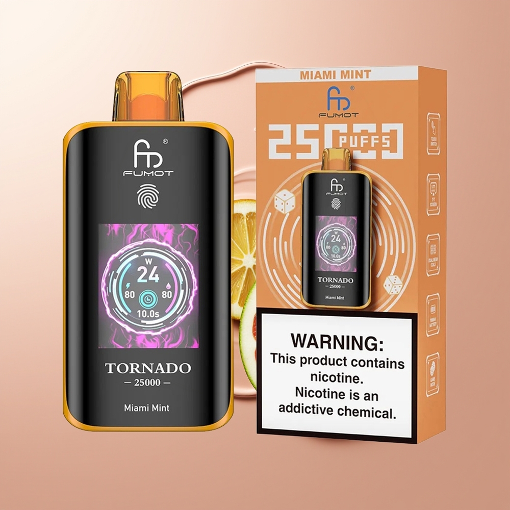 Fumot Tornado 25000 Puhu Miami Münt HD Ekraan 20ml E-vedelik