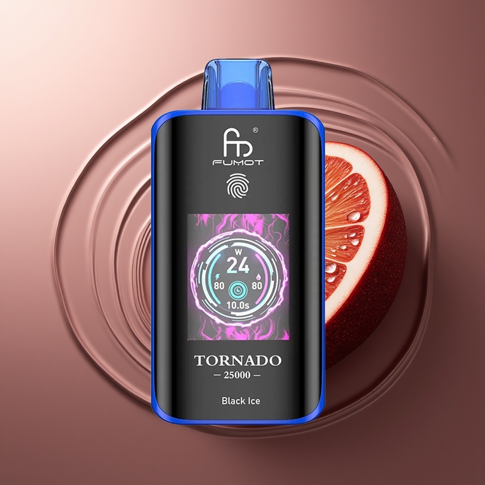 Fumot Tornado 25000 Puhu Must Jää Tüüp-C Laadimine 20ml E-vedelik