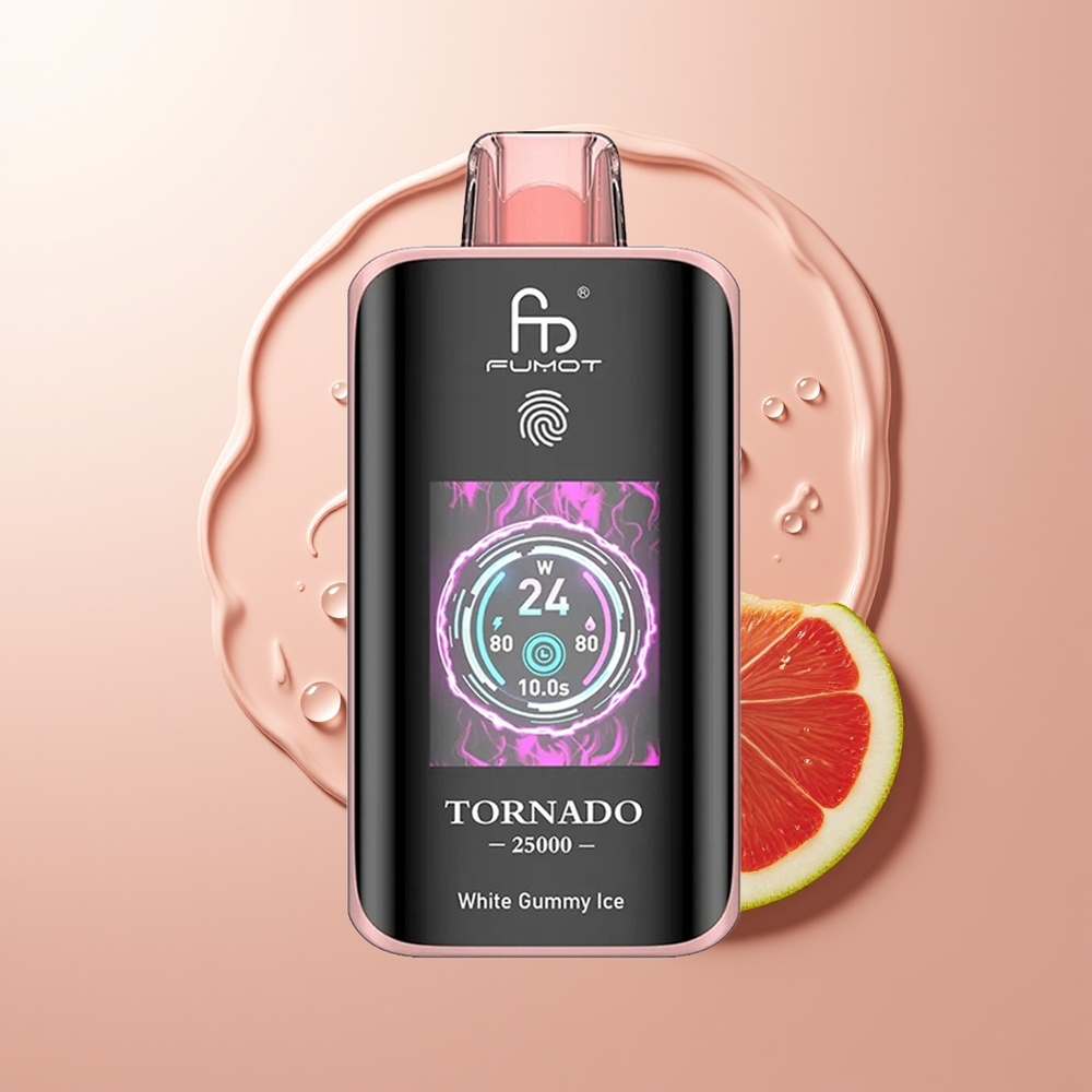 Fumot Tornado 25000 Puhu Valge Gummii Jää 700mAh Type-C