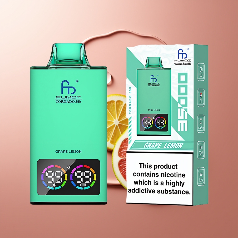 Fumot Tornado 35000 Suitsupõlevik Veinipuu Sidrun 15ml Kiirlaadimine