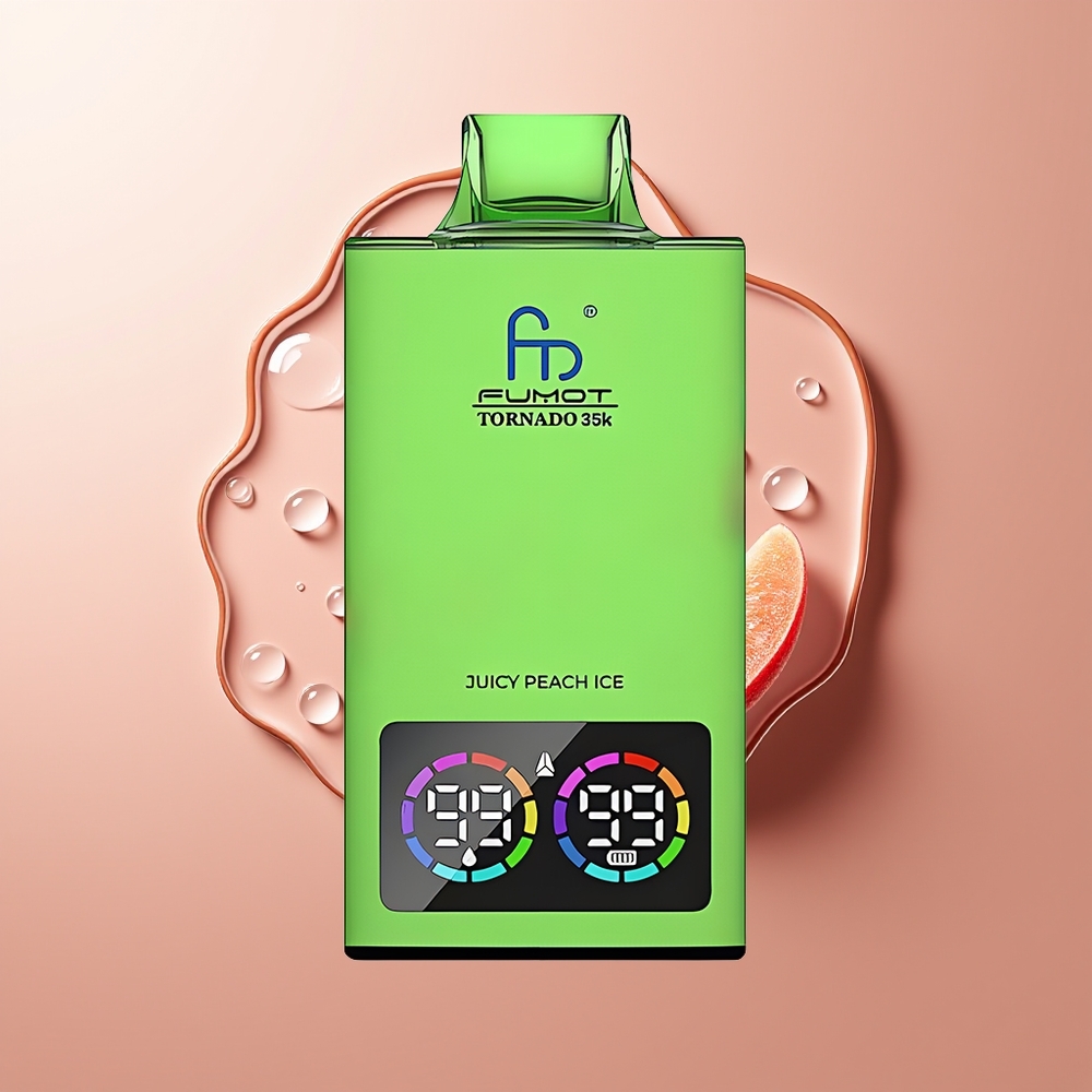 Fumot Tornado 35000 Suutmest Juicy Peach Ice Dual Mesh ja USB-C