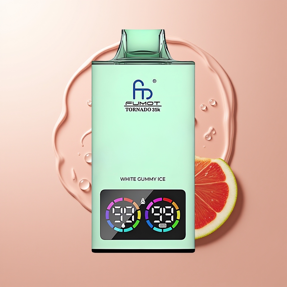 Fumot Tornado 35000 Valge Kummi-Ice Kiire Laadimine RGB Tuli