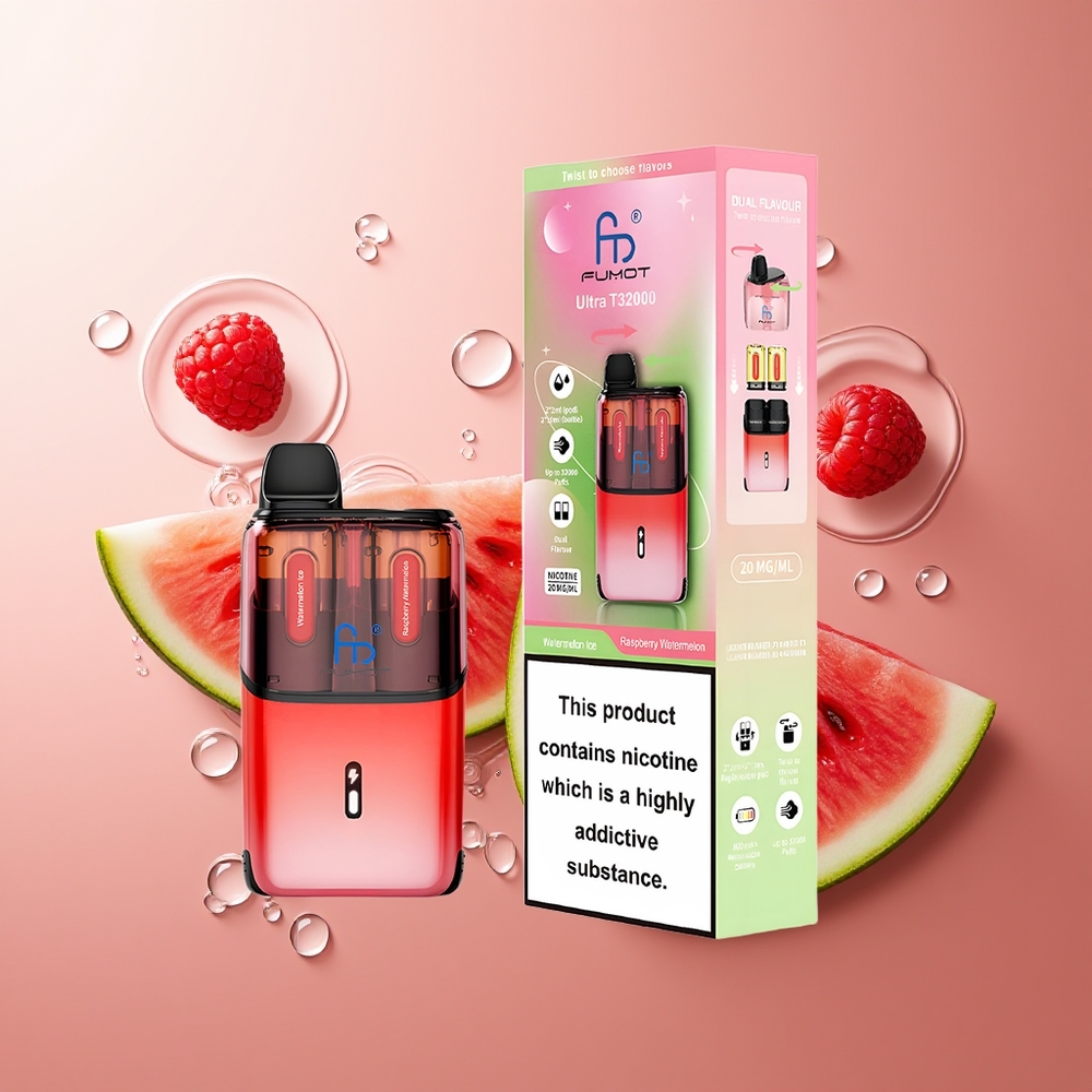 Fumot Ultra T32000 32000 Suitsu-Arbuusi-Jäätumise Vaarikas-Arbuusi Tüüp-C Kiirelaadimine 24ml