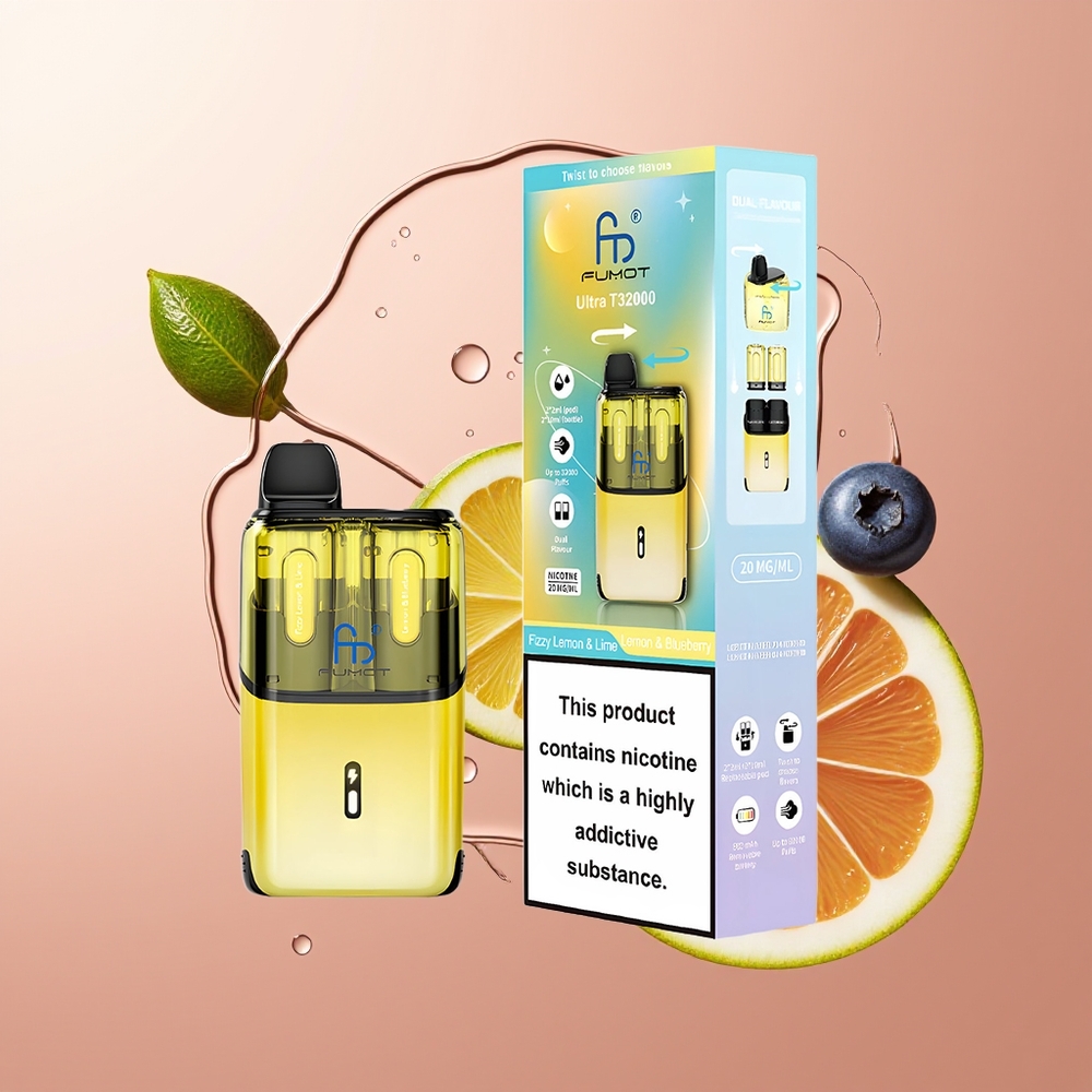 Fumot Ultra T32000 32000 puhangut Gaasivaba Sidrun & Mustikas Tüüp-C Kiirlaadimine