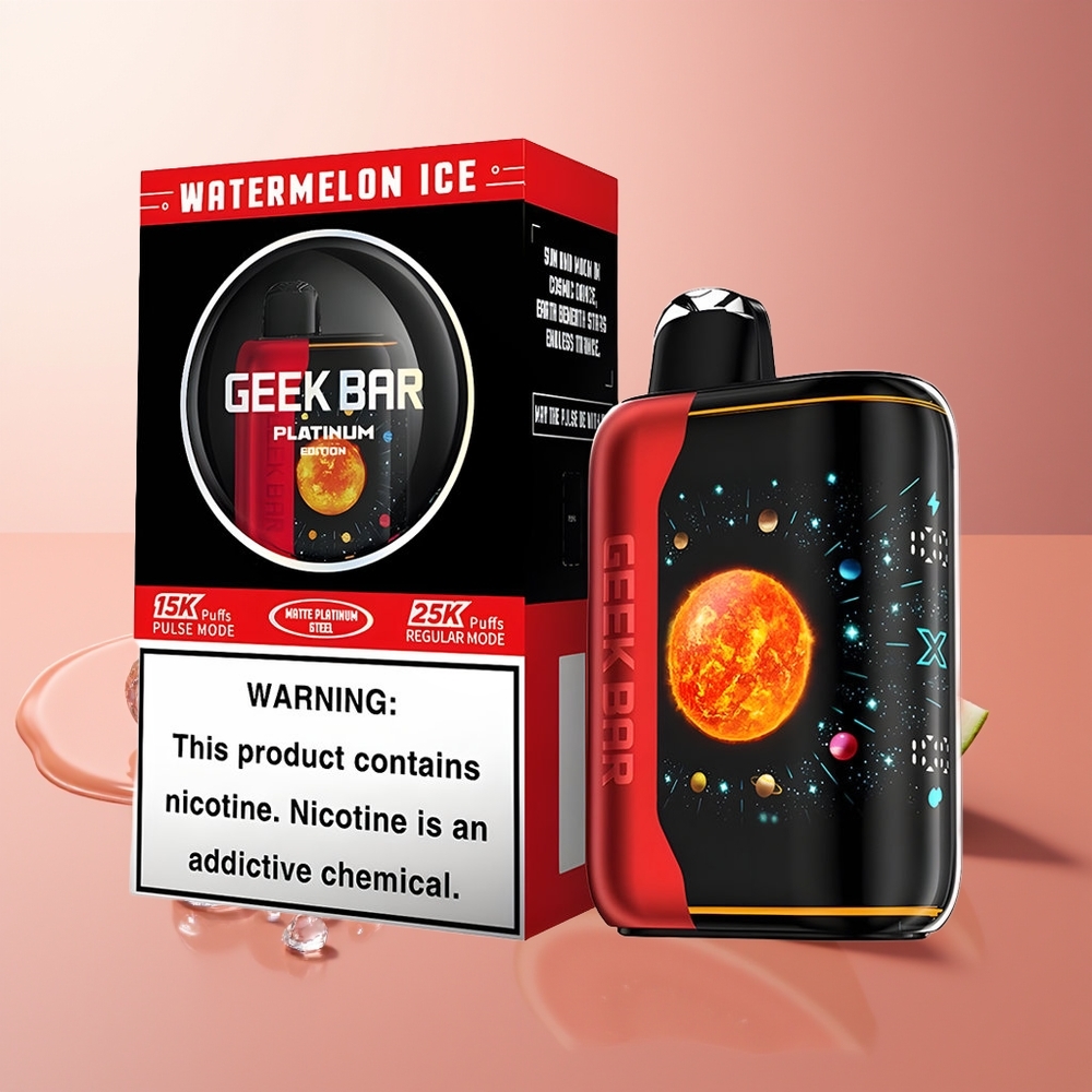 GEEK BAR Platinum Edition 25000 Suutmist Arbuusijää Plaatina Teras ja Kiire Laadimine
